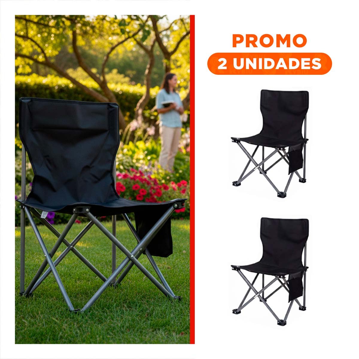 PACK2 TABURETE LIGERO PORTATIL 36X60CM DURADERO Y CONFIABLE - 1