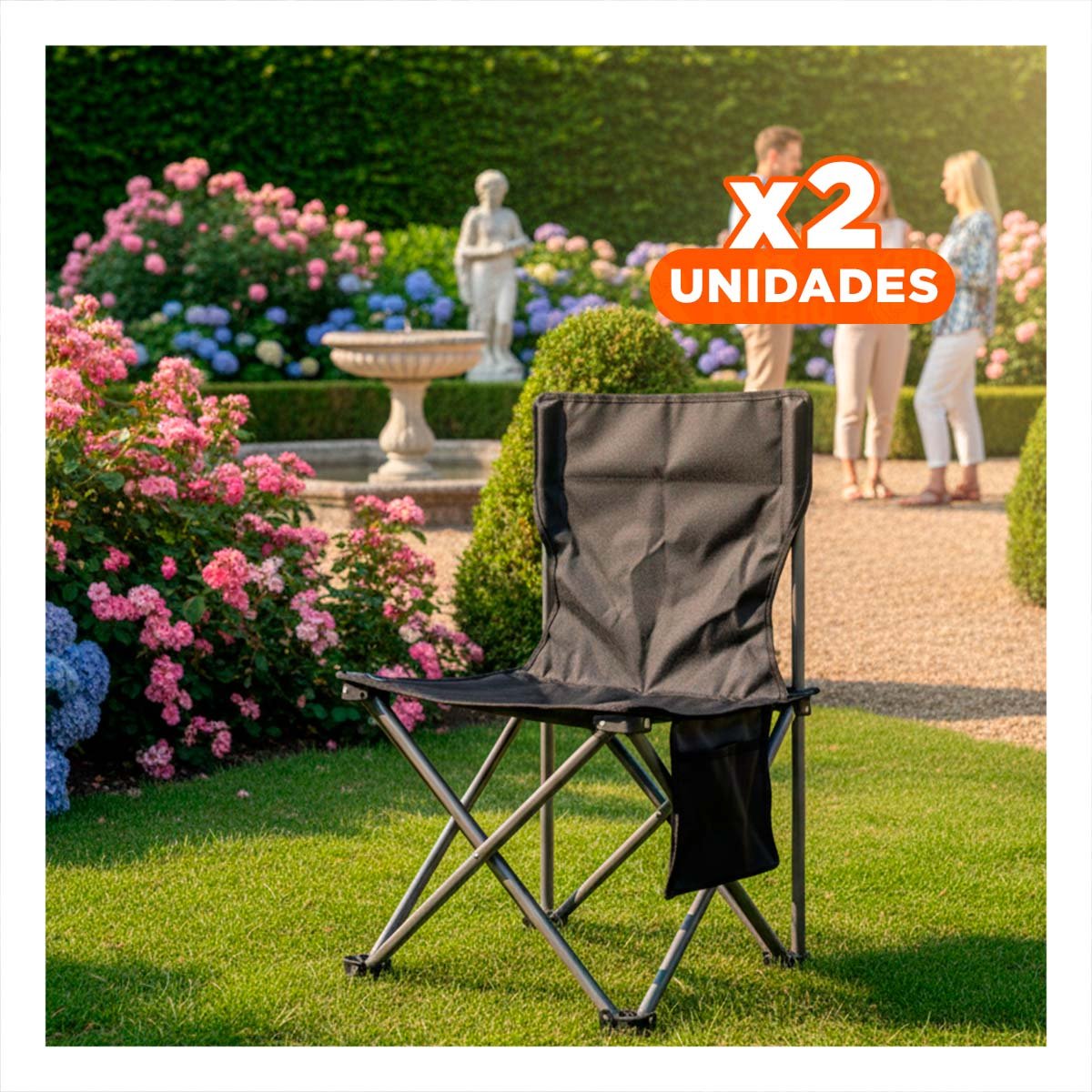 PACK2 SILLA OUTDOOR COMPACTA 36X60CM ESTABLE Y DURADERA YREGALO STICKER - 1