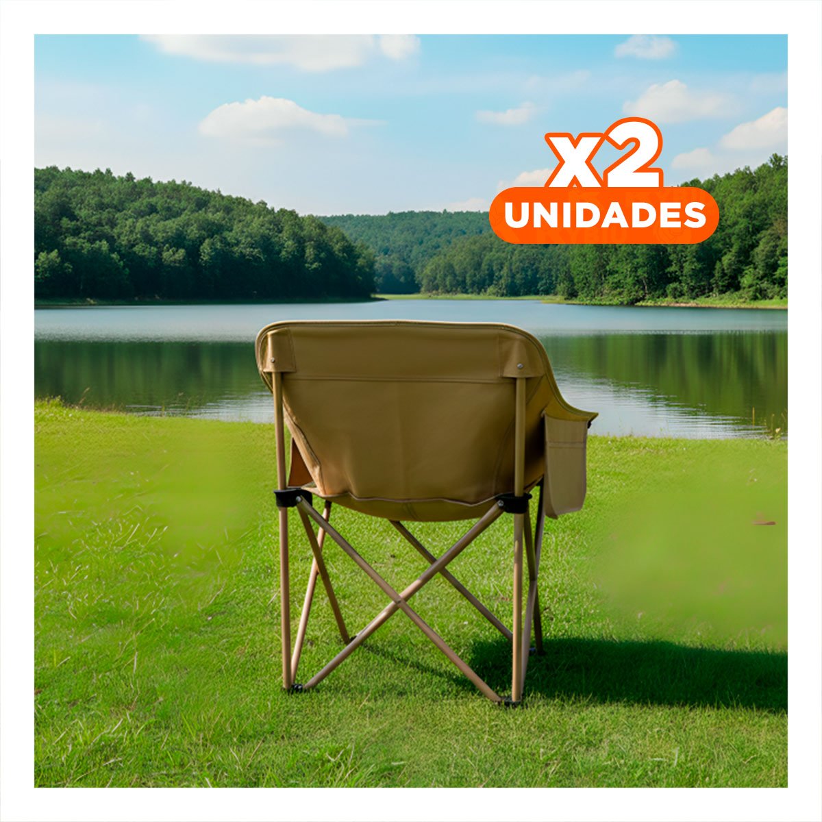 PACK2 ASIENTO COMPACTO CAMPING PORTATIL 40X70CM ESTABLE Y COMODO YREGALO STICKER - 1