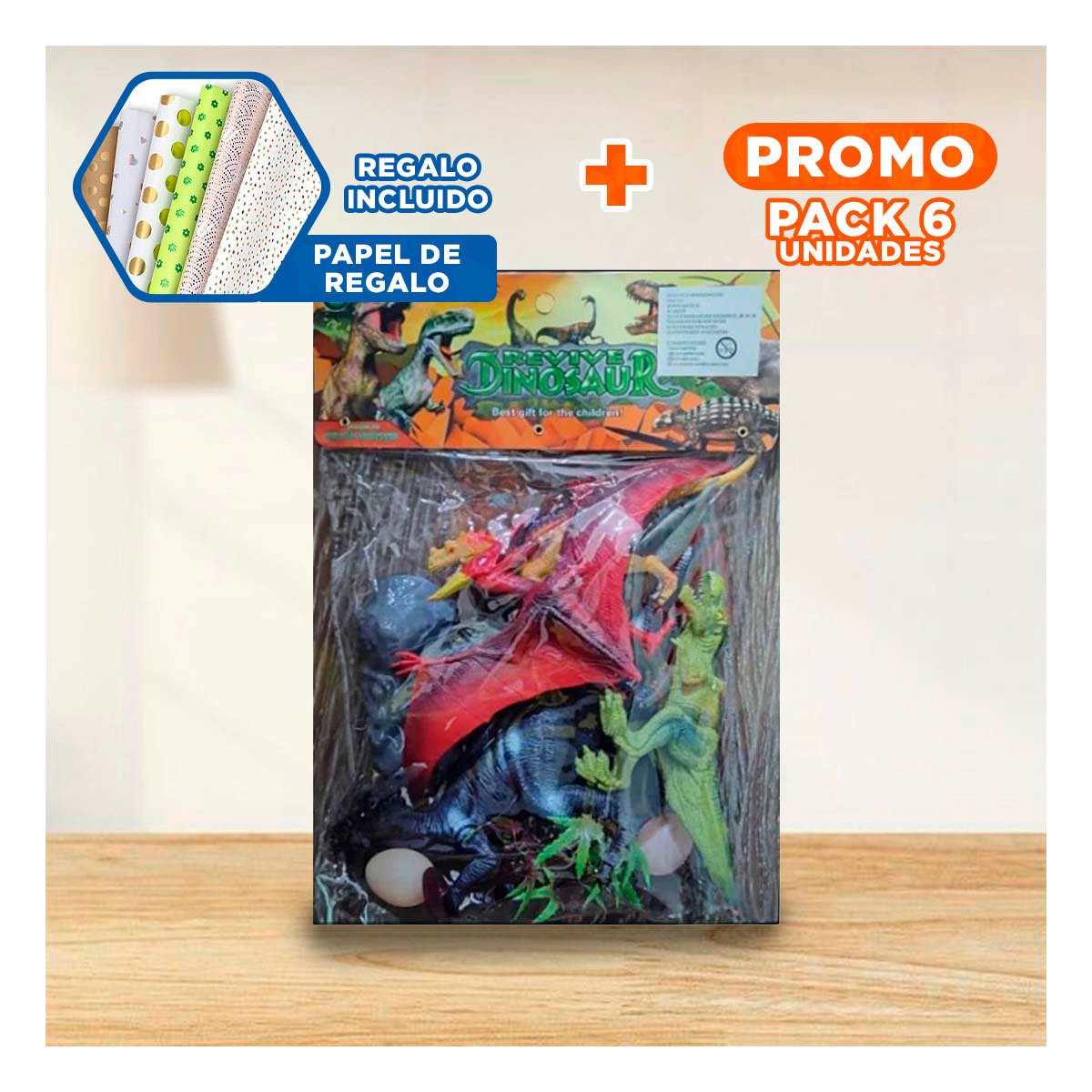 PACK2 EXPERIENCIA DE DINOSAURIOS CON HUEVO Y ACCESORIOS EN BOLSA PARA DIVERSION YPAPEL REGALO - 1