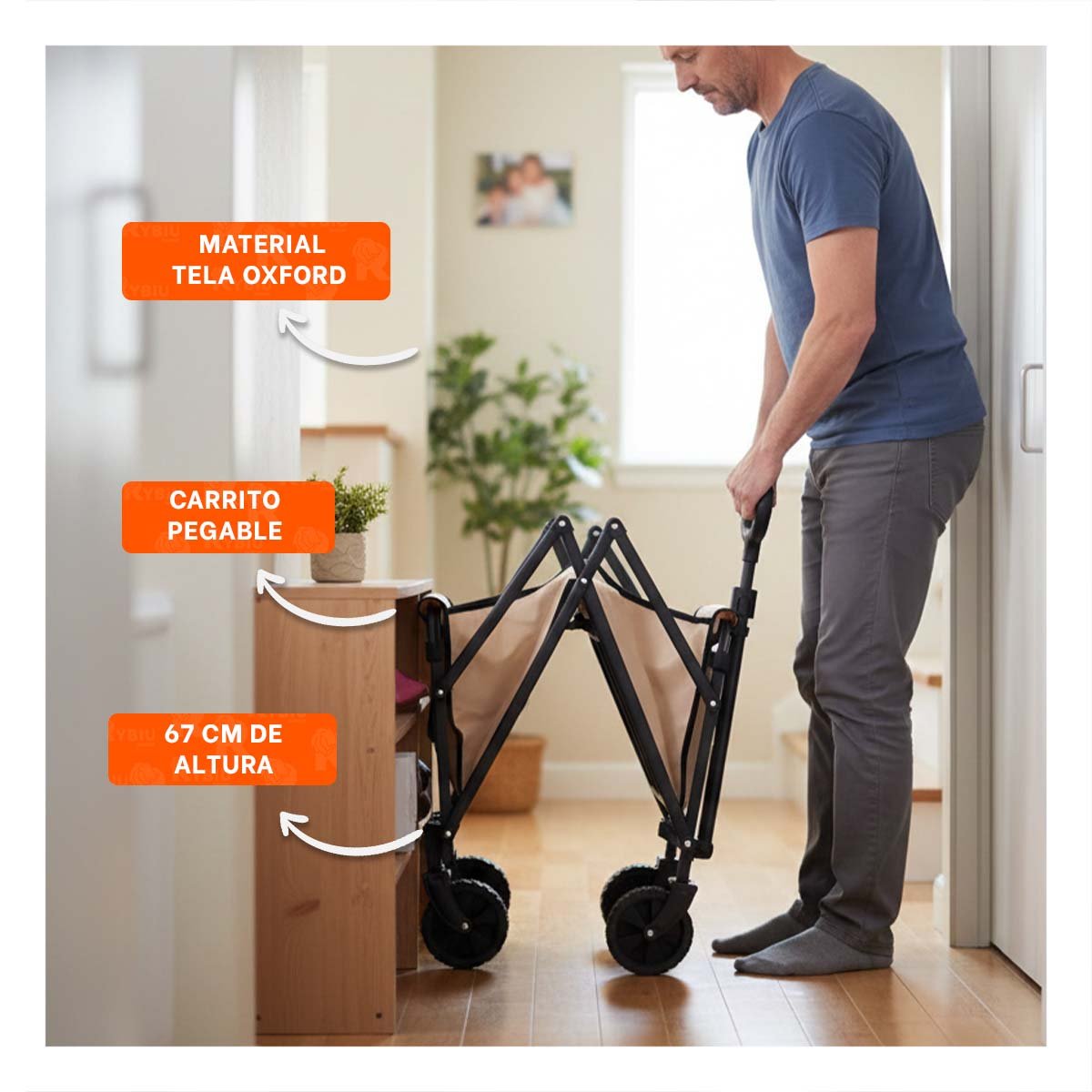 TRANSPORTADOR DE TRANSPORTE 67X70X39CM ESTABLE Y COMODO YSTICKY - 2