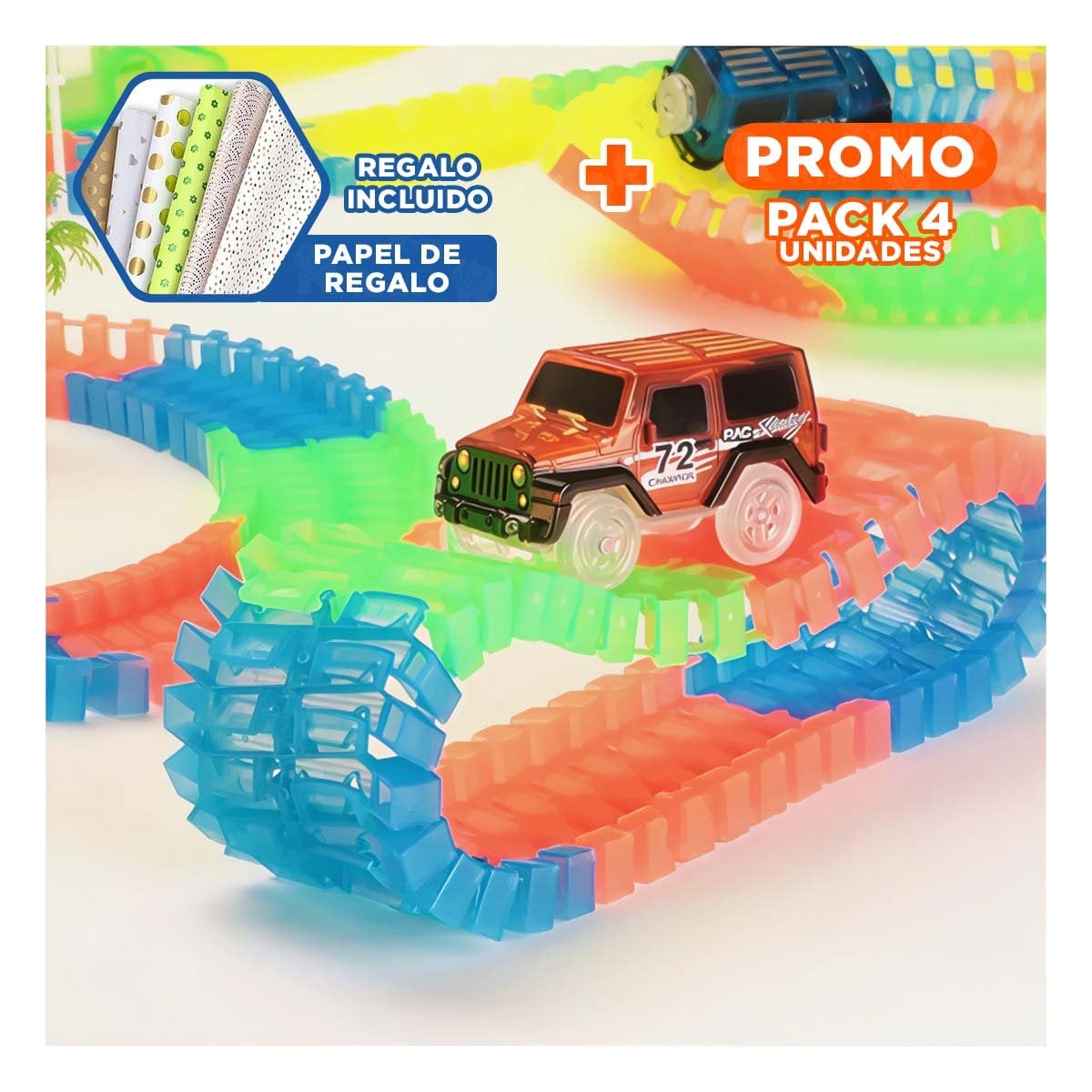 PACK4 SOLUCION LUMINOSO NAVIDAD DECORACION LED BLANCO PARA HOGAR Y CASA YPAPEL REGALO - 1