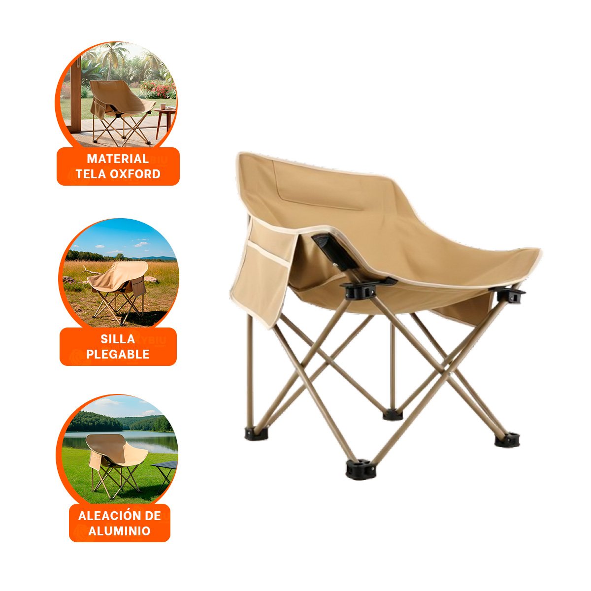 SILLA OUTDOOR CAMPING PORTATIL 40X70CM LIGERA Y DURADERA - 3