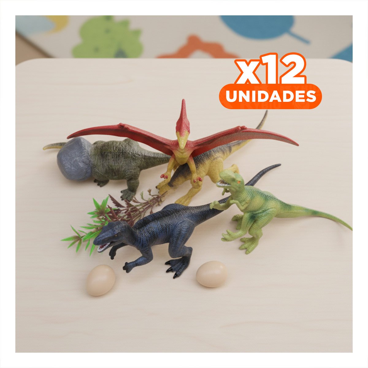 PACK12 IMAGINACION DE DINOSAURIOS CON HUEVO Y ACCESORIOS EN BOLSA PARA DIVERSION - 1
