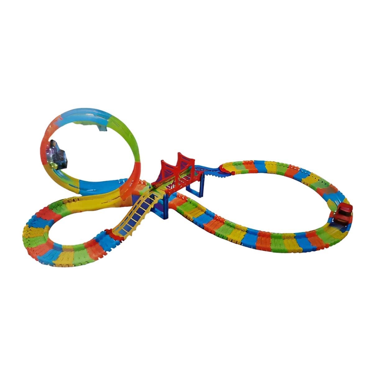 PACK6 CIRCUITO CLASICO CON MINI CARRO PARA HOGAR JUEGO Y DIVERSION YREGALO STICKER - 2