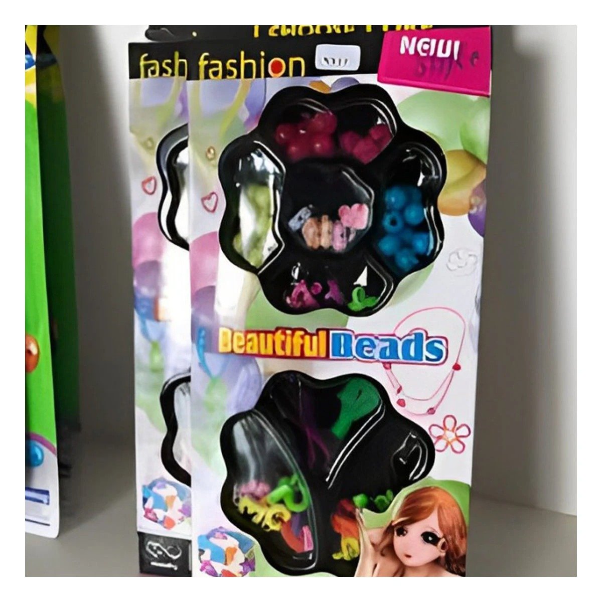 PACK12 KIT DE HACER COLLARES DE JUGUETE EN CAJA PARA NIÑAS YPAPEL REGALO - 3