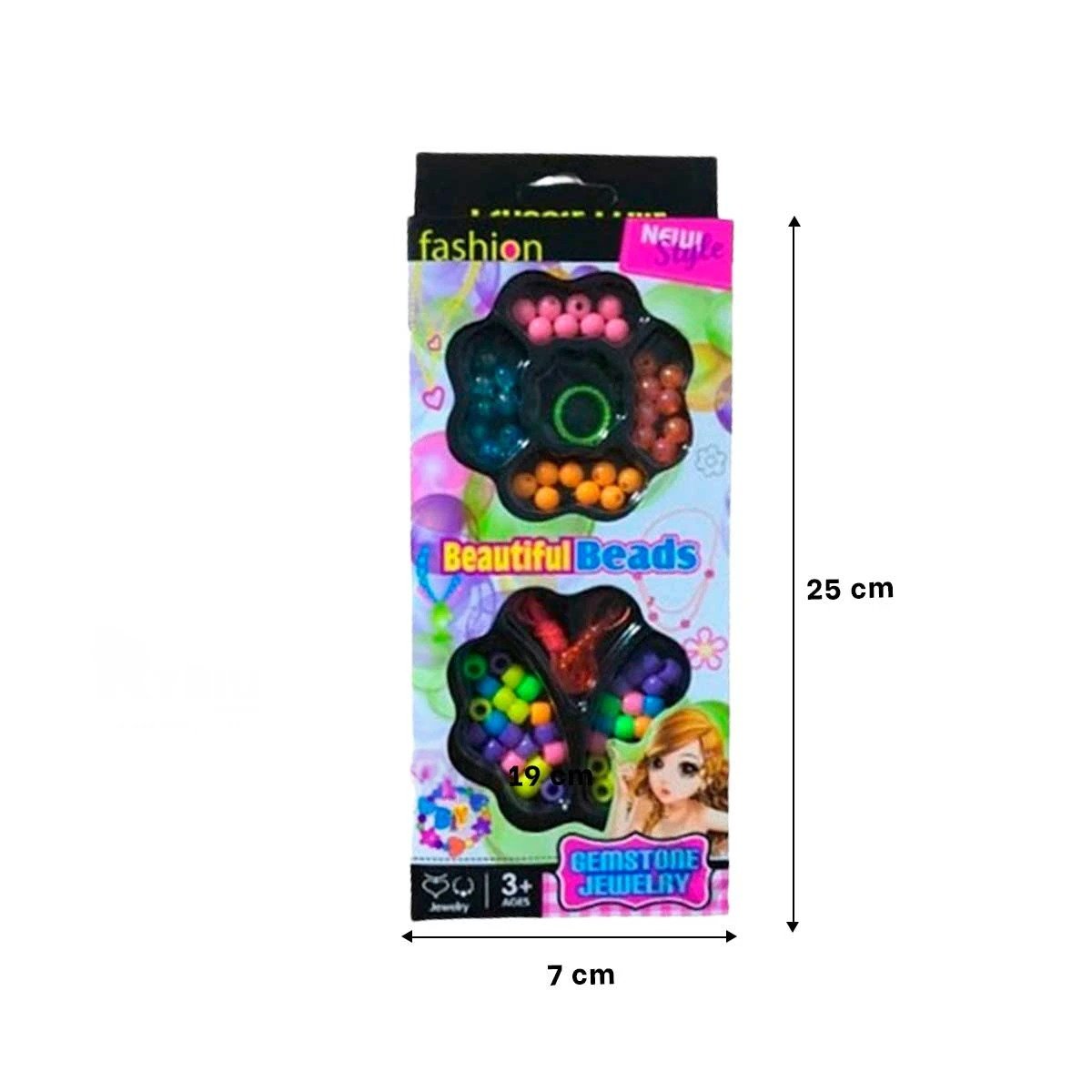 PACK6 ESTUCHE DE HACER COLLARES DE JUGUETE EN CAJA PARA NIÑAS YPAPEL REGALO - 4