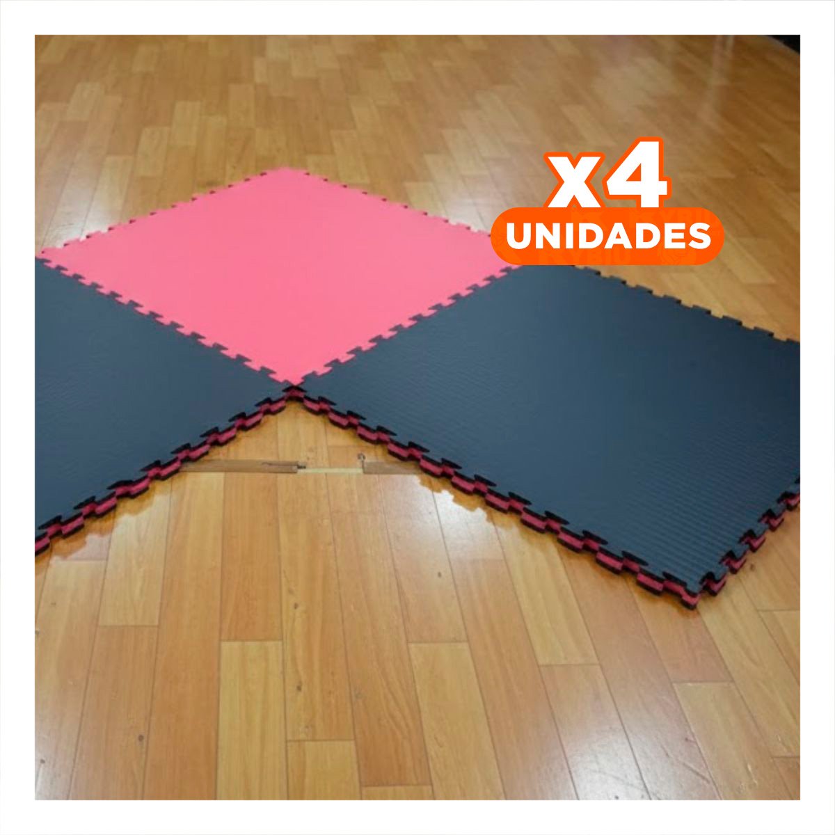 PACK4 ESTERA COMPACTA PARA PILATES Y YOGA NEGRO Y ROJO - 1