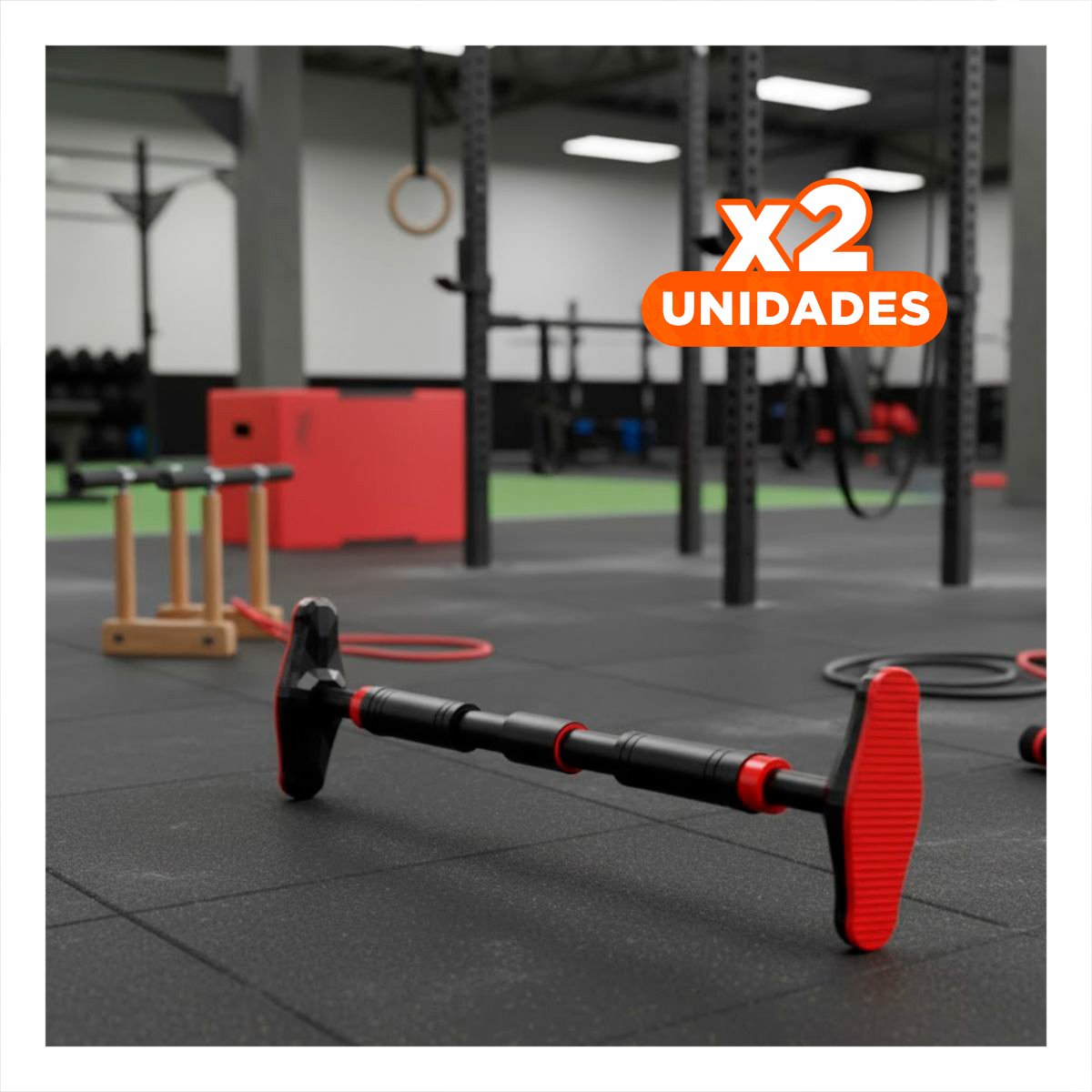 PACK2 RACK AJUSTABLE PARA PULL UP 90 130CM NEGRO Y ROJO YREGALO STICKER - 1