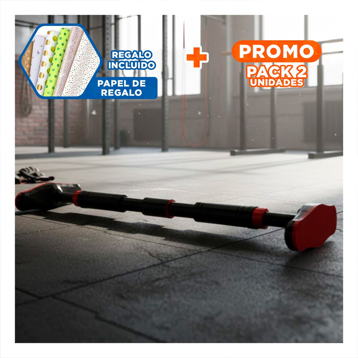 PACK2 ESTRUCTURA COMPACTA PARA DOMINADAS 90 130CM NEGRO Y ROJO YPAPEL REGALO - 1