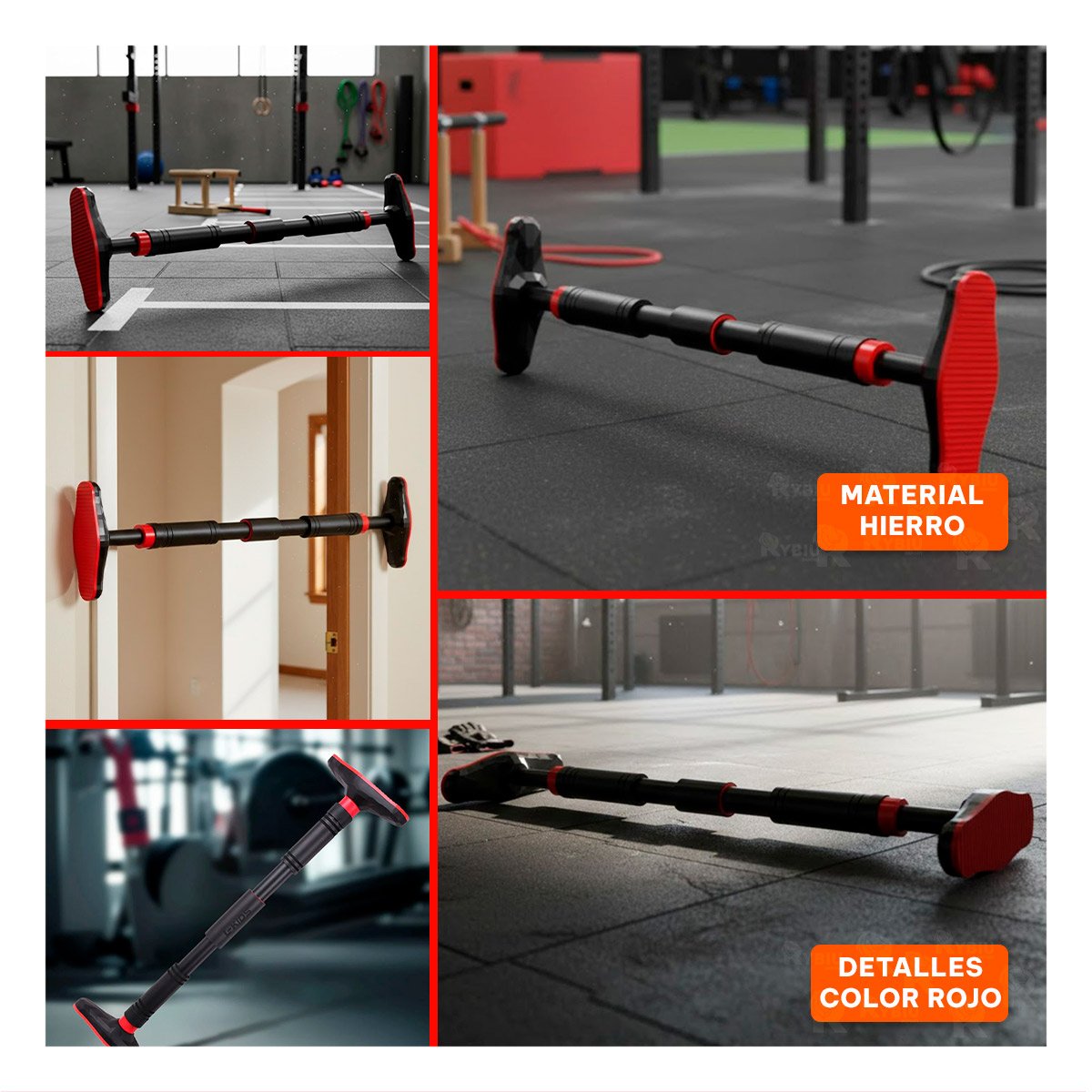 PACK2 ESTRUCTURA COMPACTA PARA DOMINADAS 90 130CM NEGRO Y ROJO YPAPEL REGALO - 3