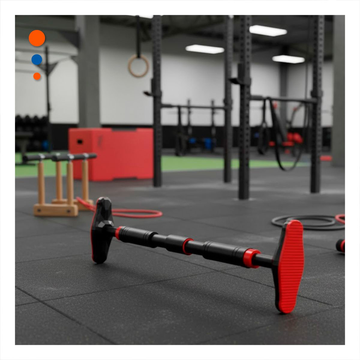 SOPORTE AJUSTABLE PARA DOMINADAS 90 130CM NEGRO Y ROJO - 1