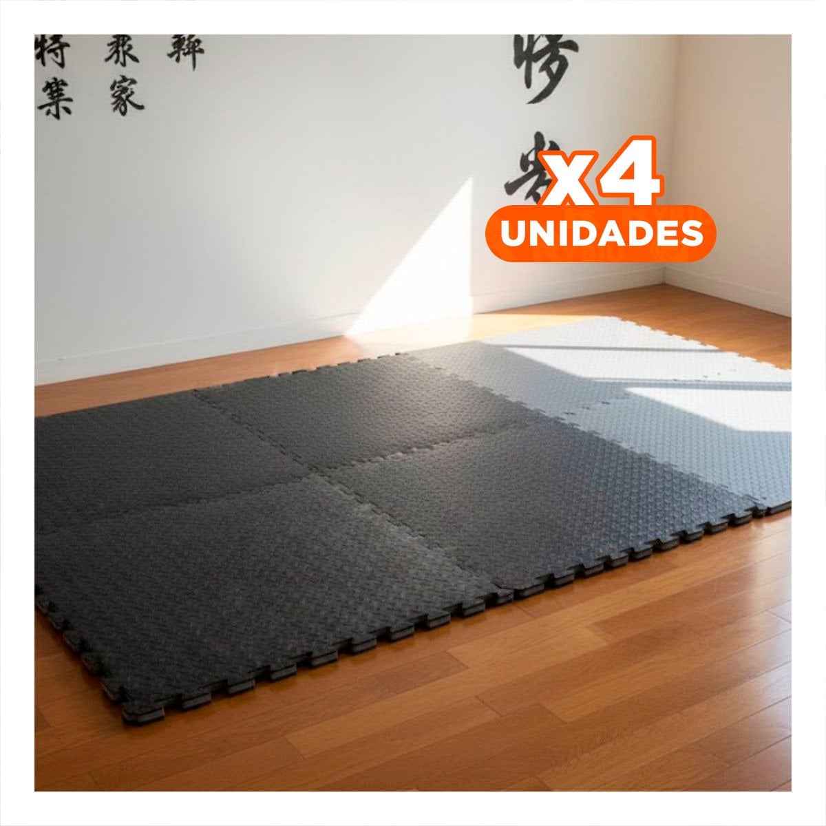 PACK4 PISO EVA MULTIFUNCIONAL PARA FITNESS NEGRO Y PLOMO - 1