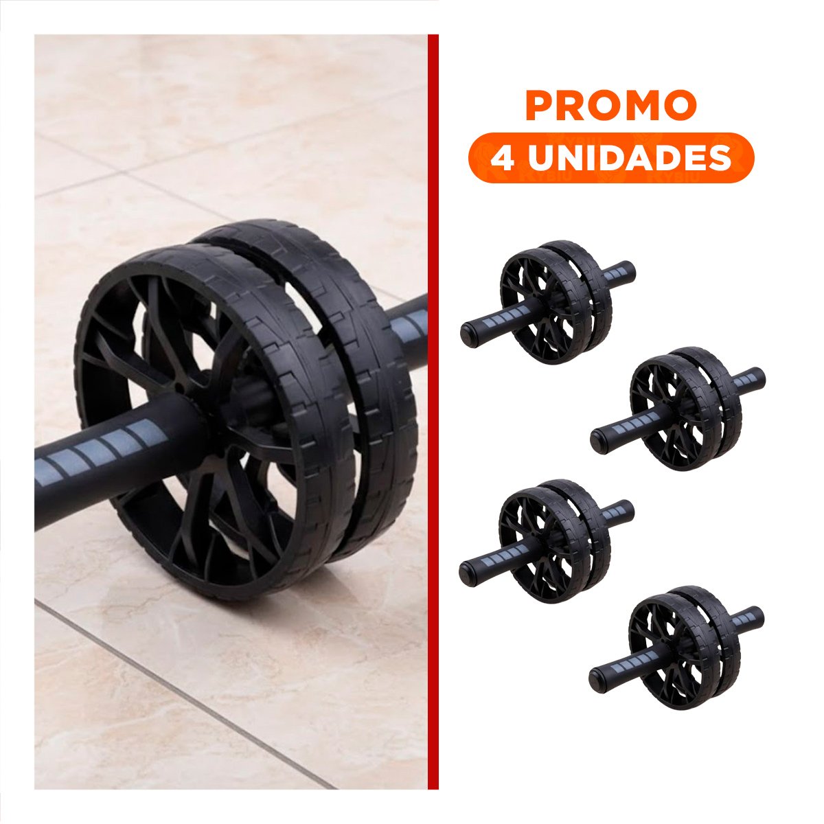 PACK4 RUEDA DE TONIFICACION PARA CORE NEGRO YREGALO STICKER - 1