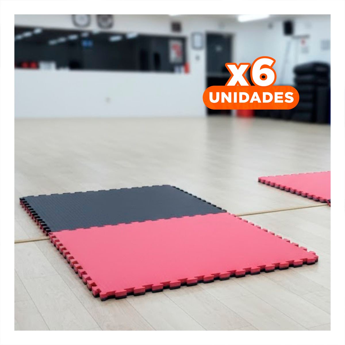 PACK6 ESTERA PROFESIONAL PARA GIMNASIO NEGRO Y ROJO YREGALO STICKER - 1
