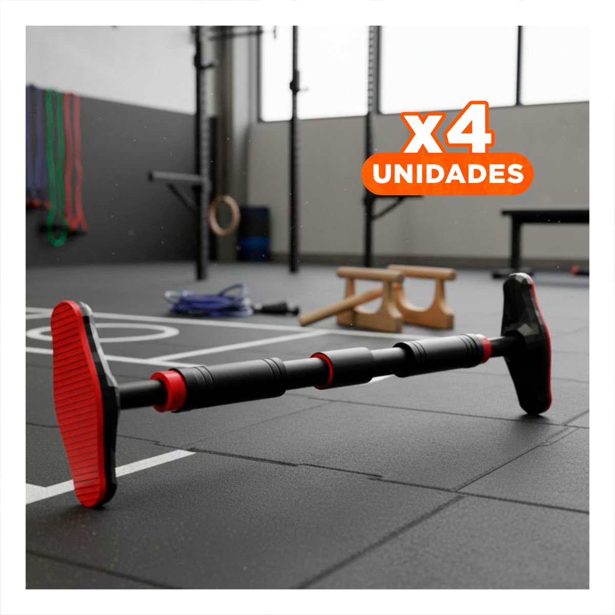 PACK4 APARATO DE MUSCULACION EN CASA 90 130CM NEGRO Y ROJO - 1
