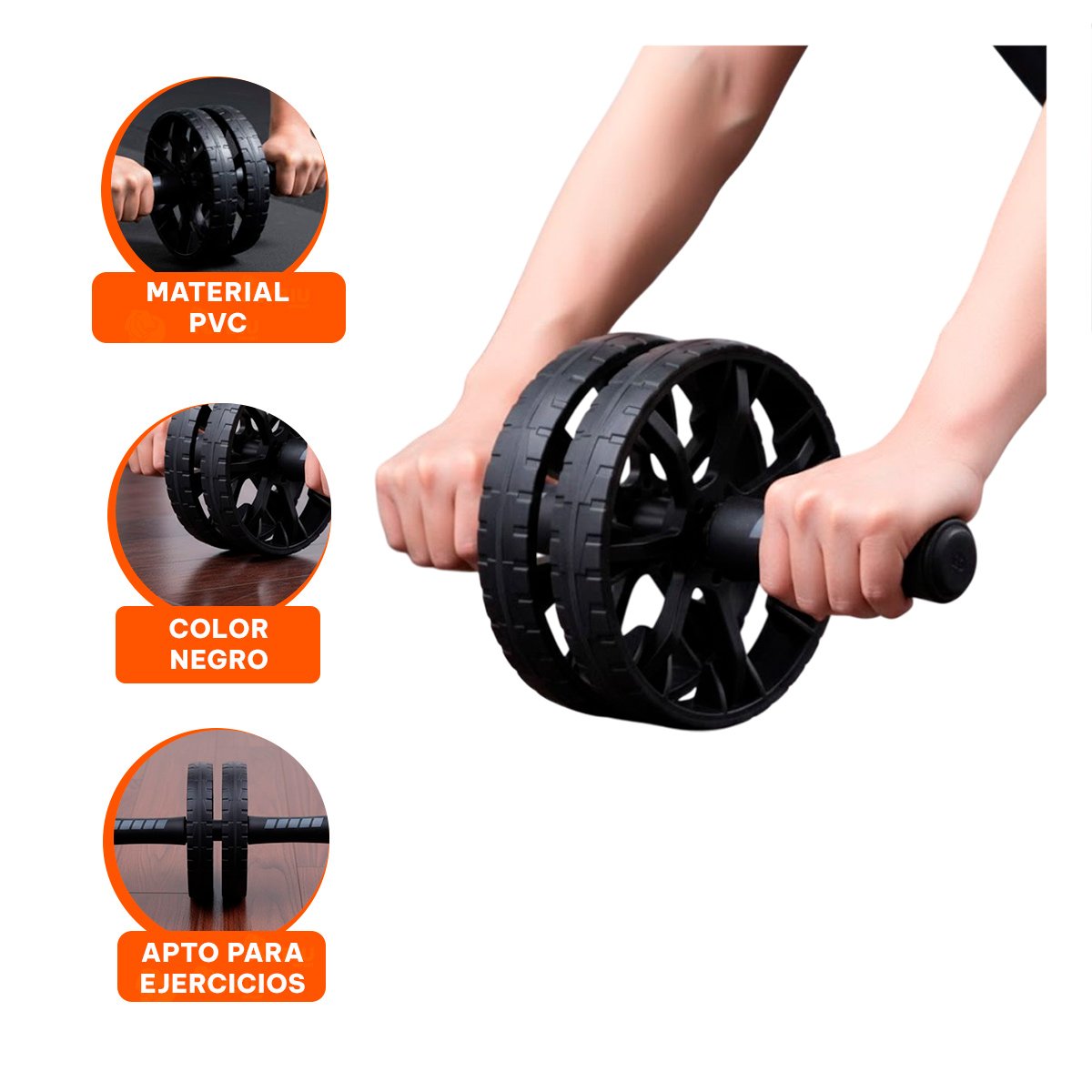 ROLLO ERGONOMICO PARA EJERCICIOS ABDOMINALES NEGRO - 3