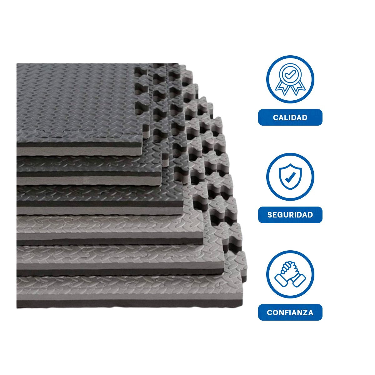 PACK6 PISO PORTATIL PARA PILATES Y YOGA NEGRO Y PLOMO YREGALO STICKER - 2