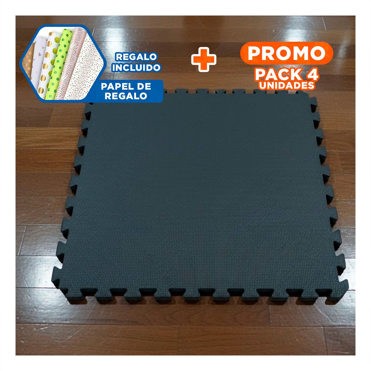 PACK4 ALFOMBRA COMPACTA PARA ENTRENAMIENTO NEGRO YPAPEL REGALO - 1