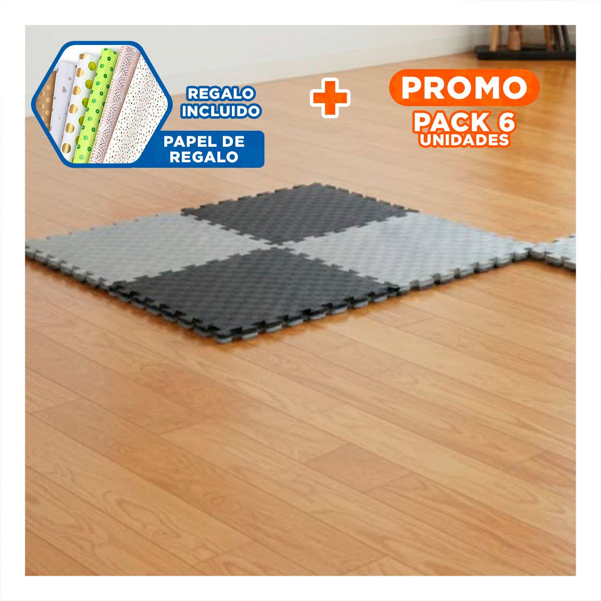 PACK6 ESTERA PROFESIONAL PARA ENTRENAMIENTO NEGRO Y PLOMO YPAPEL REGALO - 1