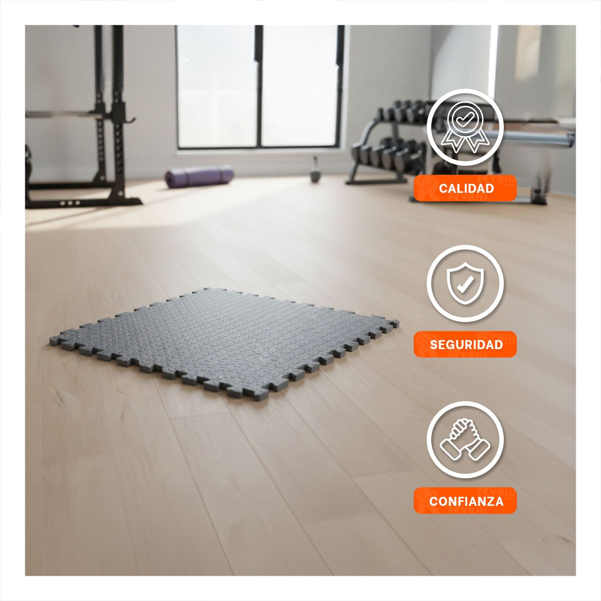 PACK2 ALFOMBRA PARA YOGA Y CORE PLOMO YREGALO STICKER - 5