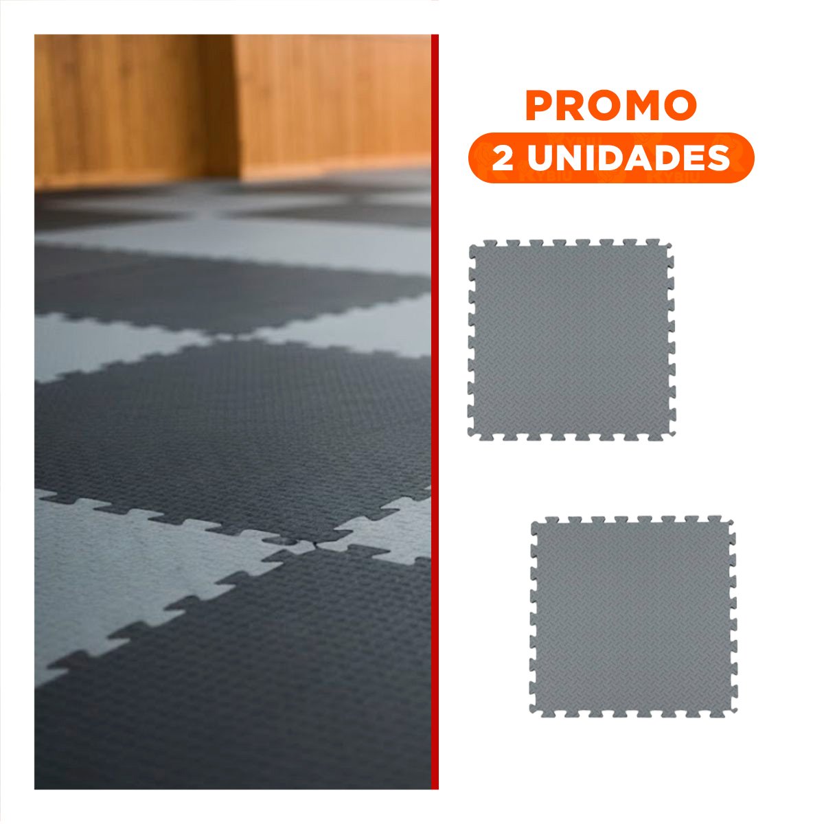 PACK2 COLCHONETA DE YOGA Y FITNESS NEGRO Y PLOMO - 1