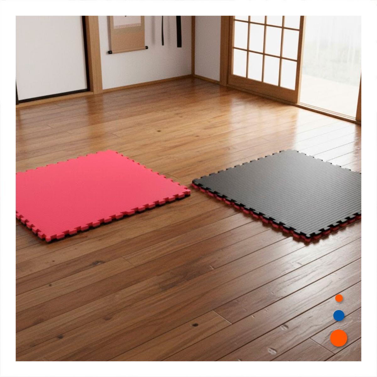 PACK2 COLCHONETA DE FITNESS Y YOGA NEGRO Y ROJO YPAPEL REGALO - 2
