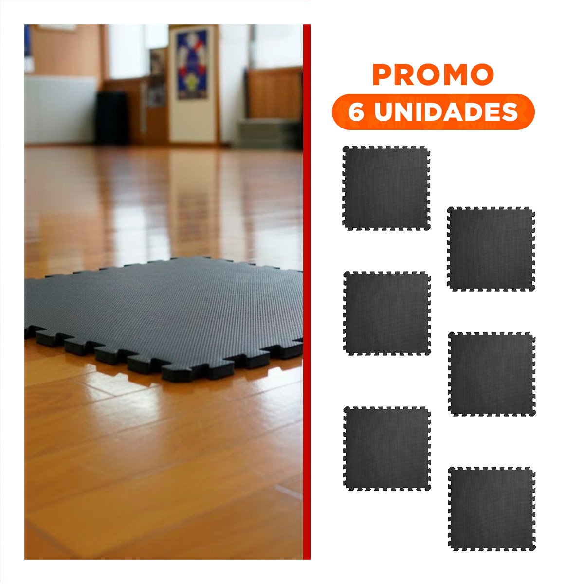 PACK6 PISO PARA YOGA Y FITNESS EN CASA NEGRO - 1