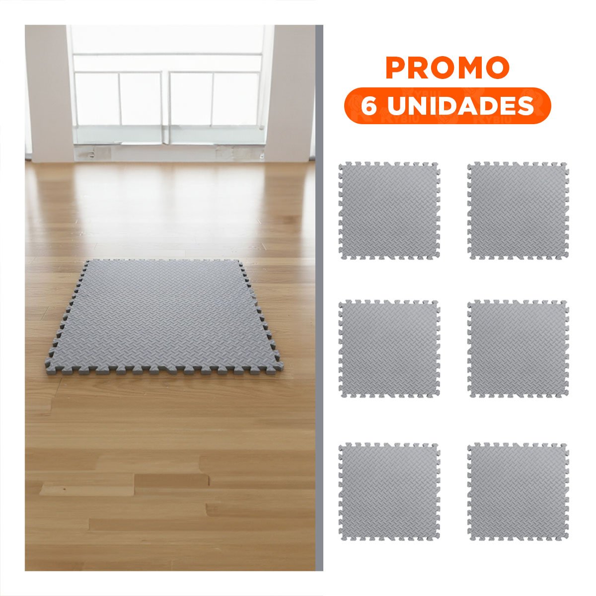 PACK6 COLCHONETA COMPACTA PARA PILATES Y YOGA PLOMO - 1