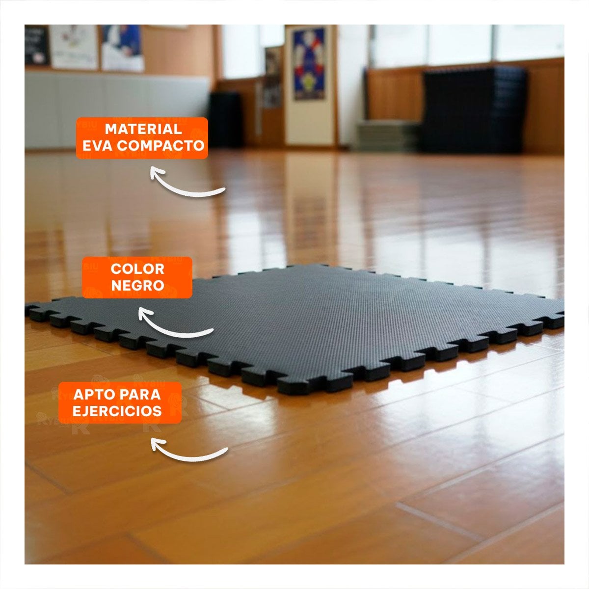 ALFOMBRA PROFESIONAL PARA EJERCICIOS EN CASA NEGRO YSTICKY - 2