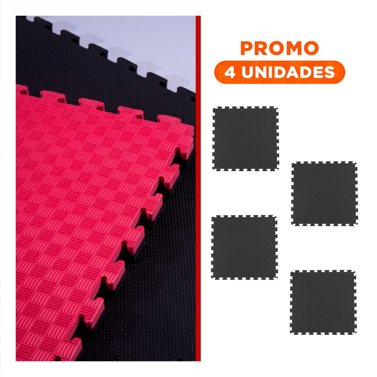 PACK4 TATAMI MULTIFUNCIONAL PARA CORE NEGRO Y ROJO YREGALO STICKER - 1