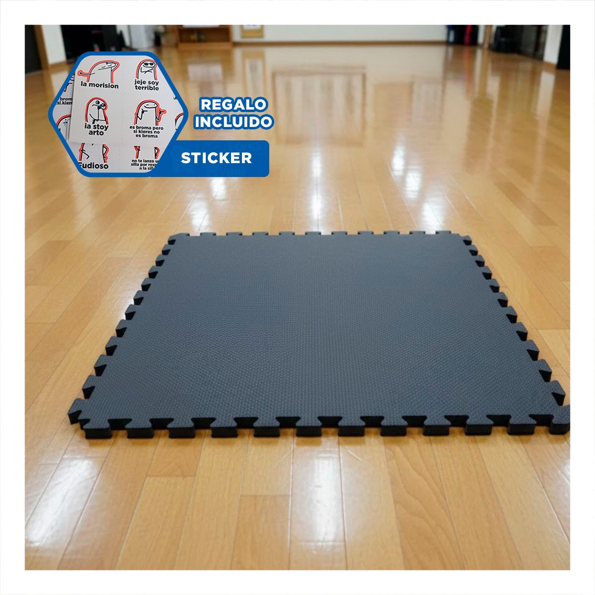 TATAMI RESISTENTE PARA TONIFICACION Y CORE NEGRO YREGALO STICKER - 1