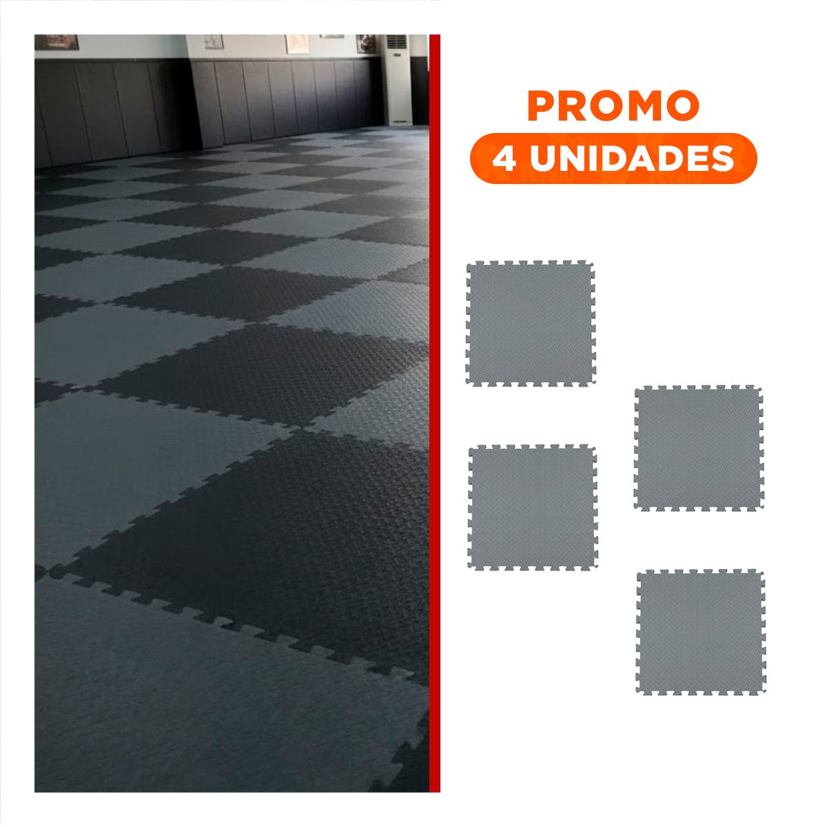 PACK4 COLCHONETA RESISTENTE PARA YOGA NEGRO Y PLOMO YREGALO STICKER - 1