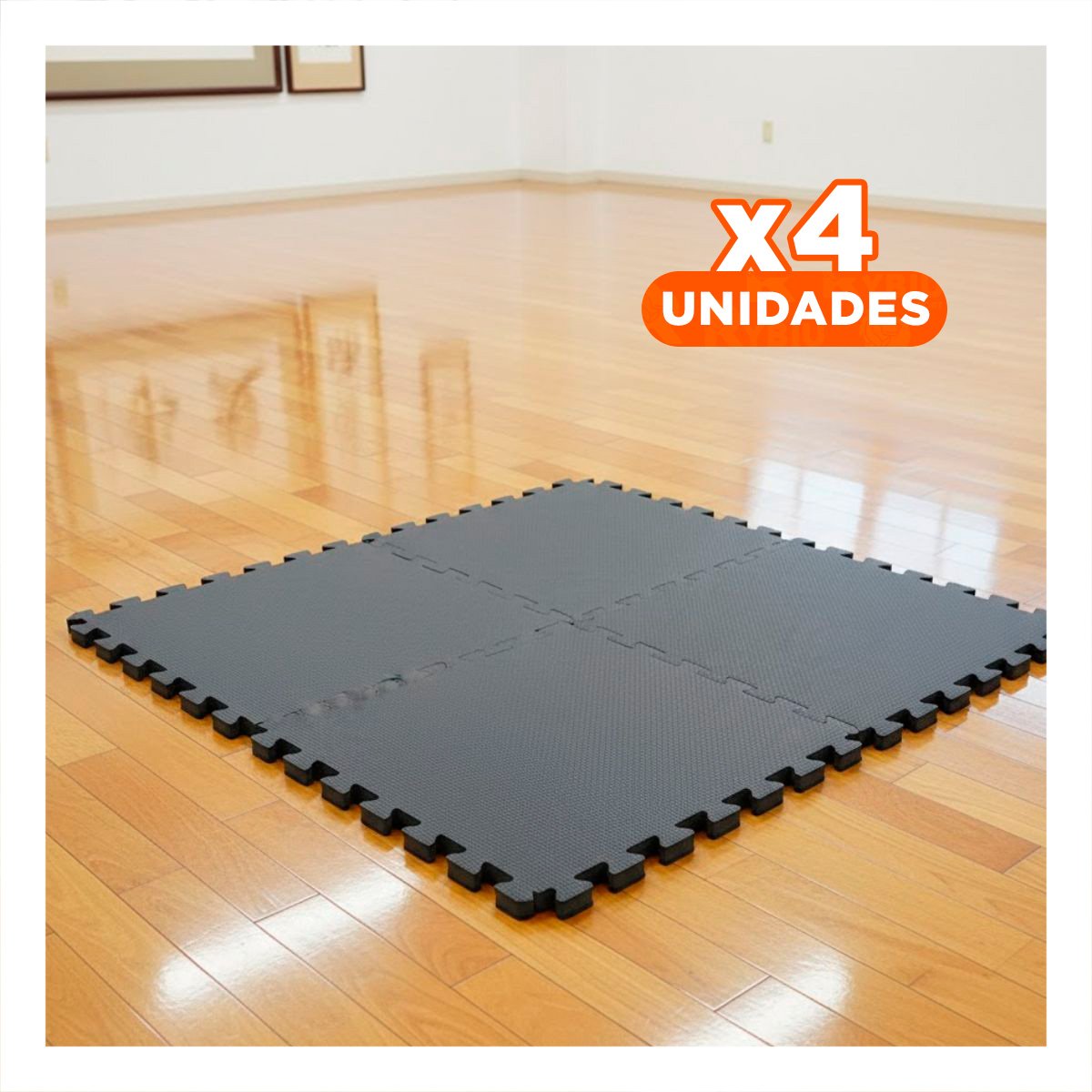 PACK4 COLCHONETA DEPORTIVA PARA ABDOMINALES NEGRO - 1