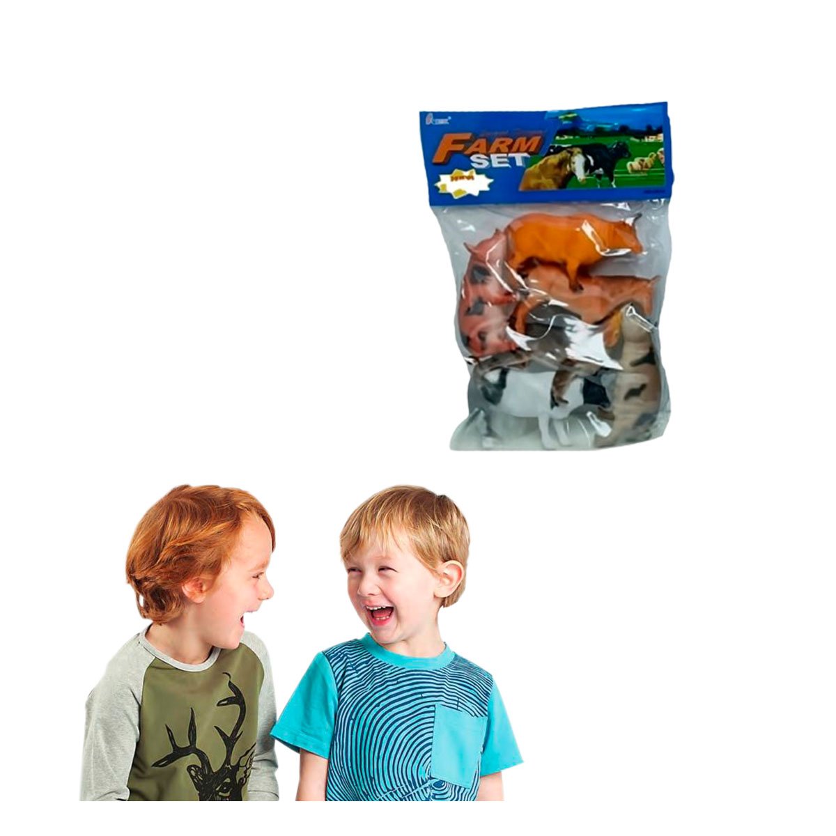 PACK4 ANIMALES REALISTAS DE GRANJA DOMESTICO EN BOLSA PARA JUEGO CREATIVO YPAPEL REGALO - 3