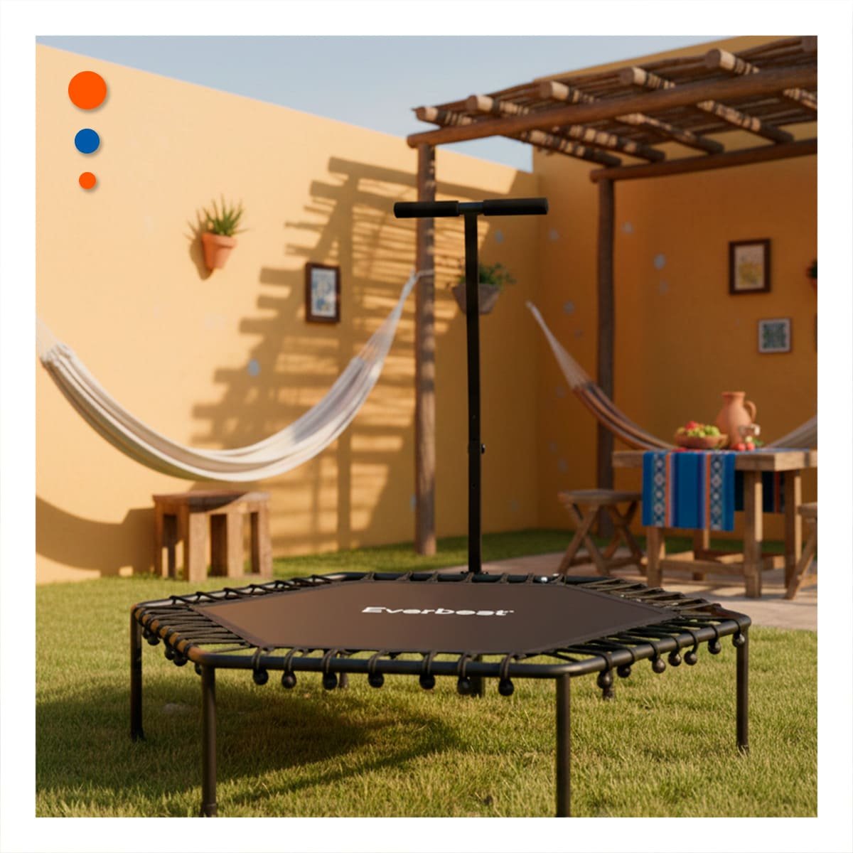 PLATAFORMA DE SALTO HEXAGONAL NEGRA 100X130CM PARA EJERCICIOS RECREATIVOS YSTICKY - 3