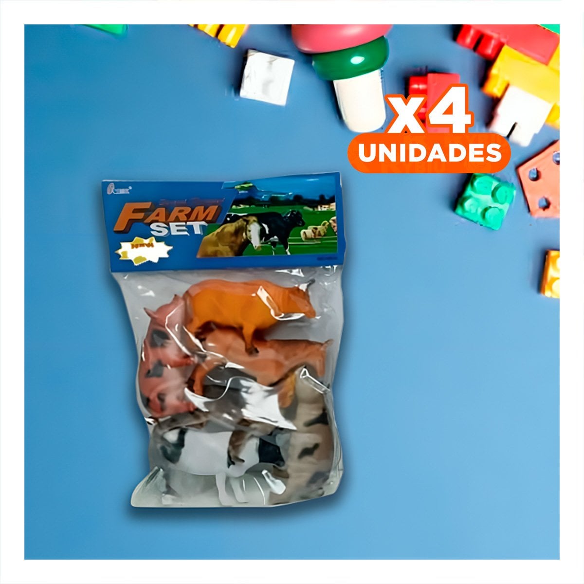 PACK4 FIGURAS REALISTAS DE ANIMALES DE GRANJA DOMESTICO EN BOLSA PARA JUEGO HOGAR - 1