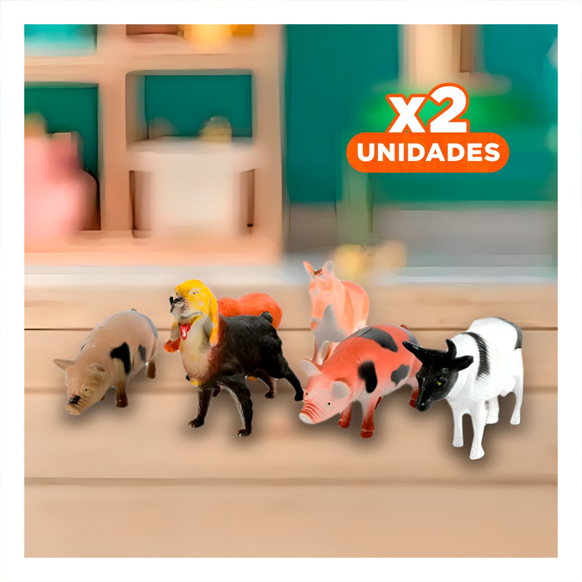 PACK2 PAQUETE DE MINIATURAS DE ANIMALES DE GRANJA EN BOLSA PARA JUEGO YREGALO STICKER - 1