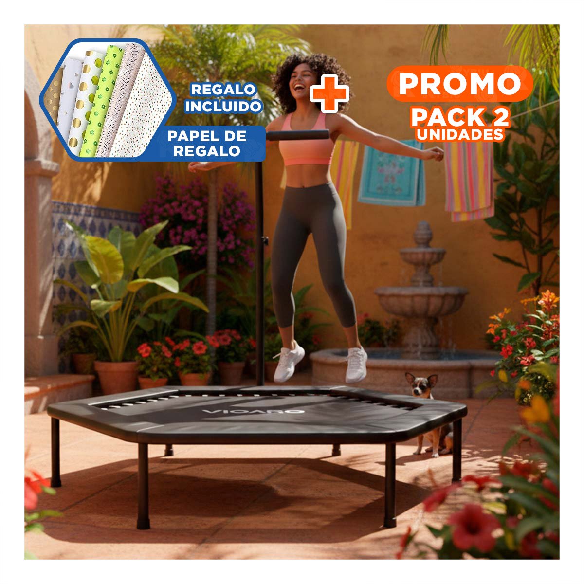 PACK2 PLATAFORMA DE SALTO HEXAGONAL NEGRA 100X130CM PARA ACTIVIDAD RECREATIVA YPAPEL REGALO - 1
