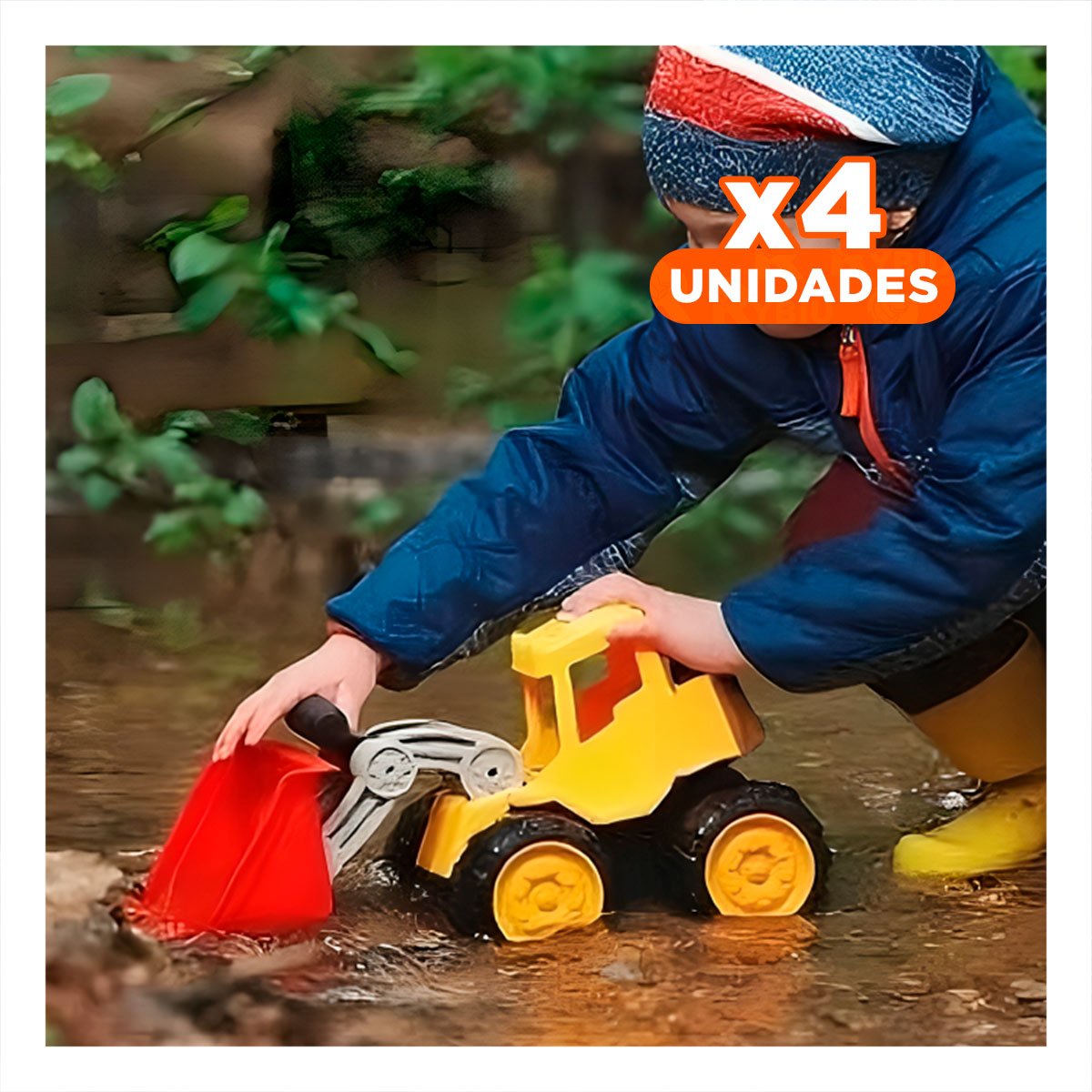 PACK4 DISENO CARRO CONSTRUCTOR EXCAVADORA PARA DECORACION Y USO EN HOGAR - 1