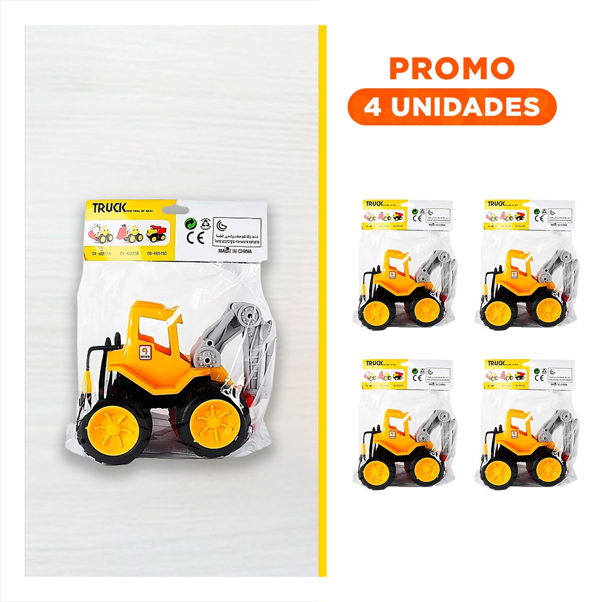 PACK4 CONCEPTO CARRO CONSTRUCTOR EXCAVADORA PARA USO DOMESTICO Y DIVERSION YREGALO STICKER - 1