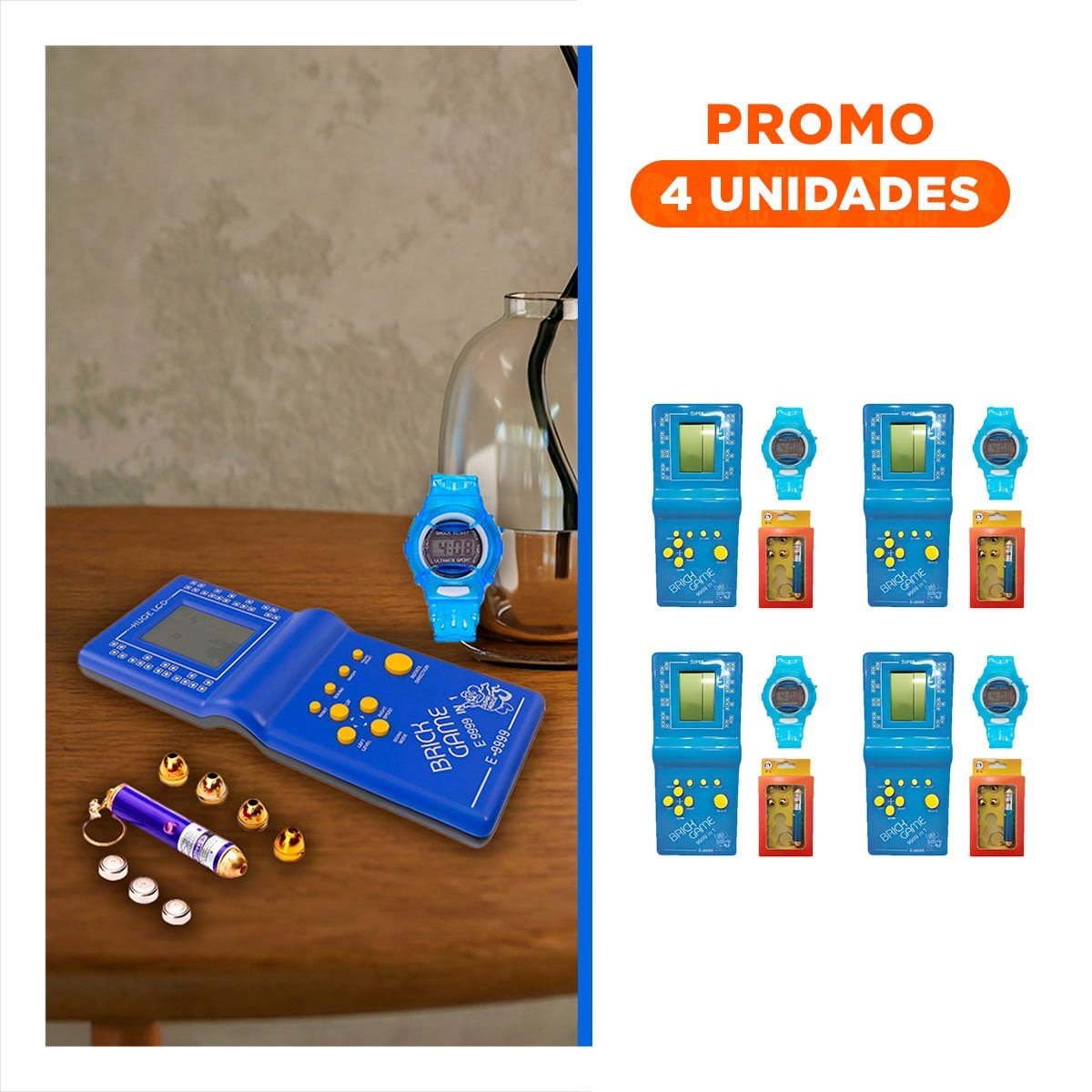 PACK4 APARATO LUMINOSO CON RELOJ PARA DECORACION HOGAR MODERNO BLANCO YREGALO STICKER - 1