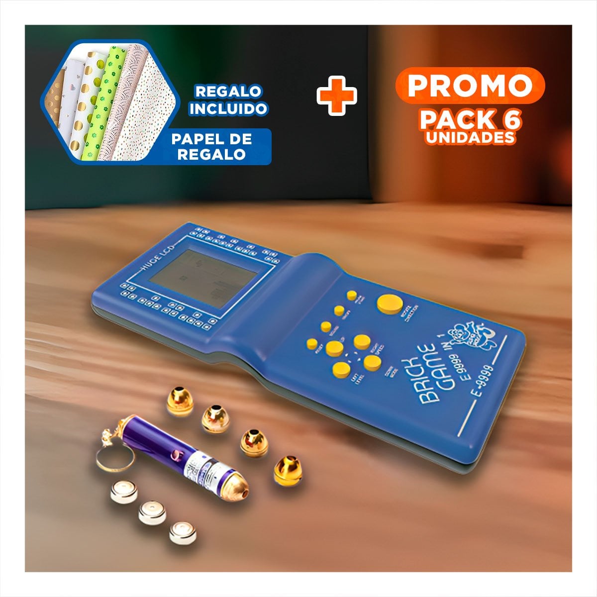 PACK6 COMPLEMENTO LUMINOSO CON RELOJ PARA DECORACION HOGAR MODERNO BLANCO YPAPEL REGALO - 1