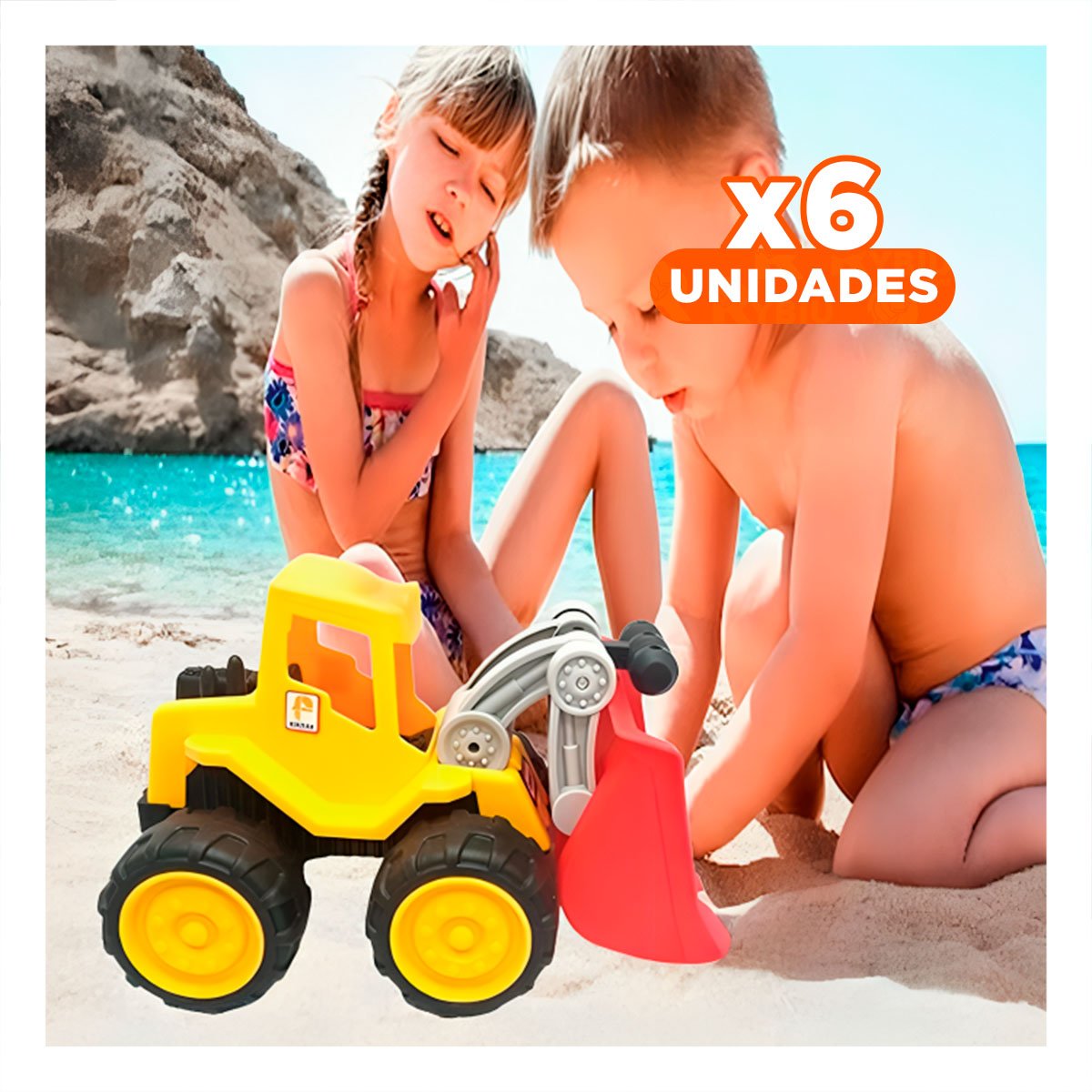 PACK6 OPCION CREATIVA CARRO CONSTRUCTOR EXCAVADORA PARA DIVERSION EN HOGAR YREGALO STICKER - 1