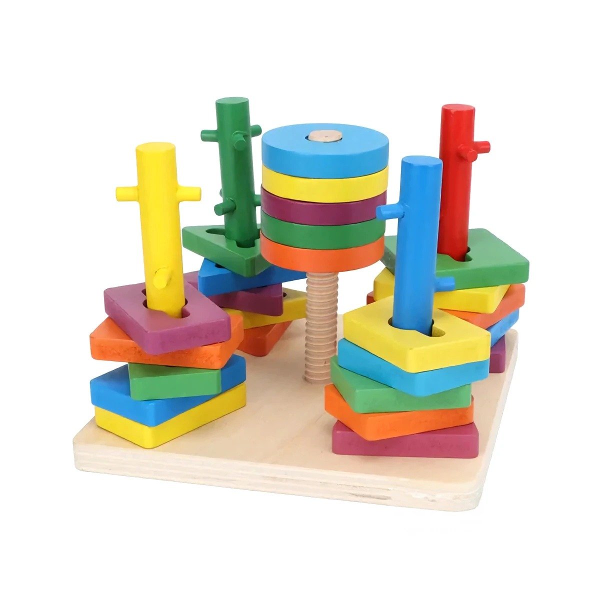 PACK2 EDUCATIVO DE ENCAJE MULTICOLOR CON DISENO ATRACTIVO EN MADERA HOGAR YREGALO STICKER - 2