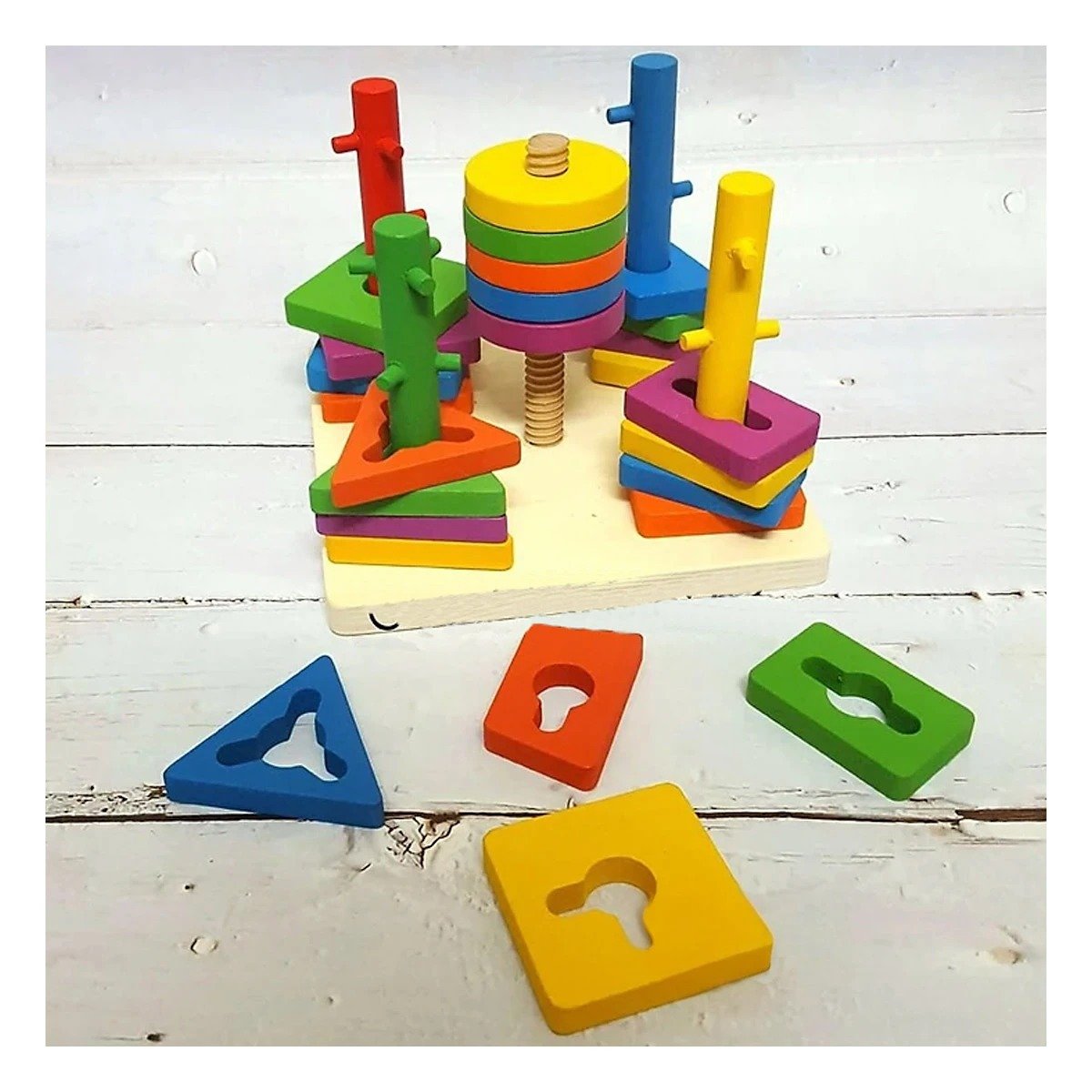 PACK2 EDUCATIVO DE ENCAJE MULTICOLOR CON DISENO ATRACTIVO EN MADERA HOGAR YREGALO STICKER - 3