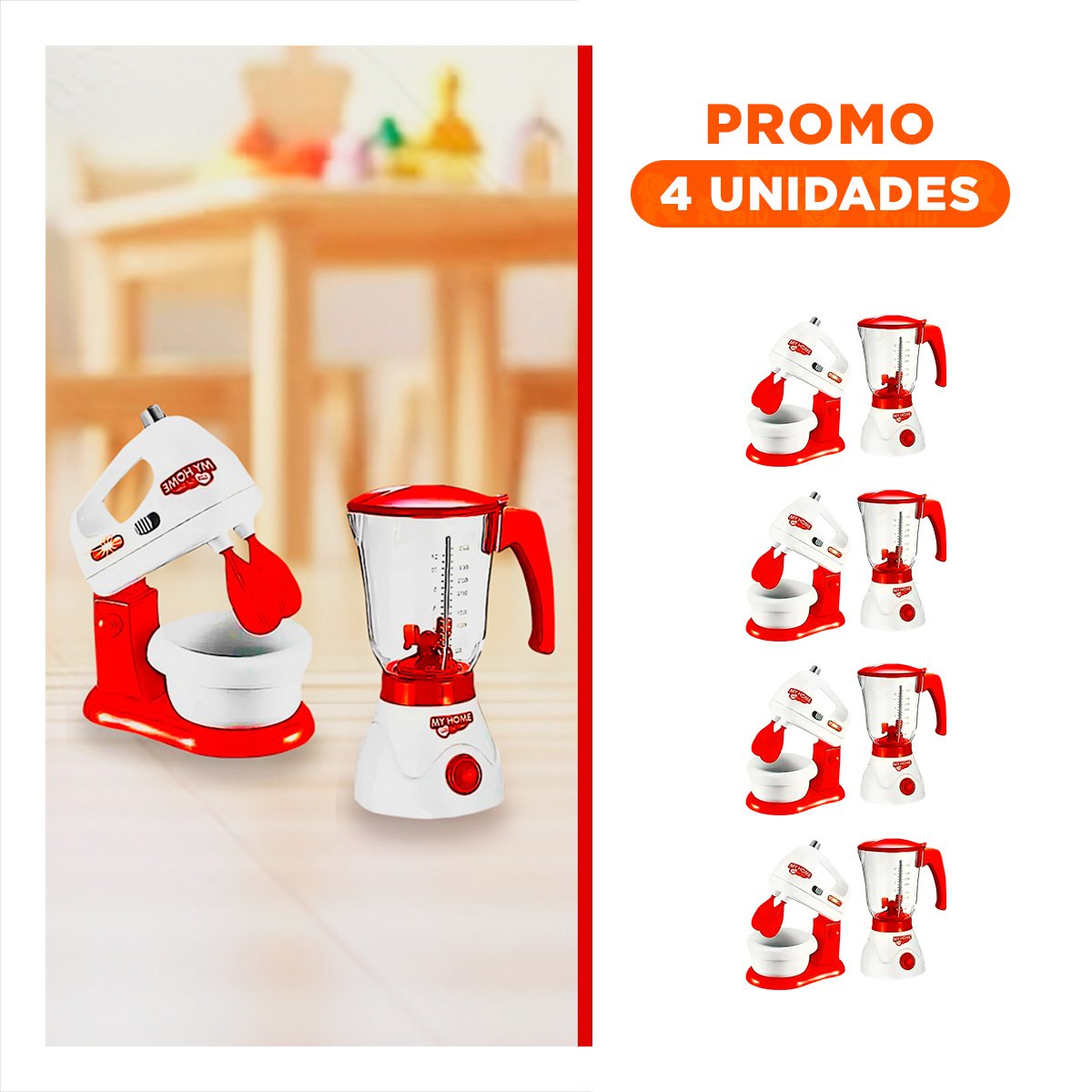 PACK4 ESTILO LICUADORA Y BATIDORA DE COCINA PARA JUEGO CREATIVO EN CASA YREGALO STICKER - 1