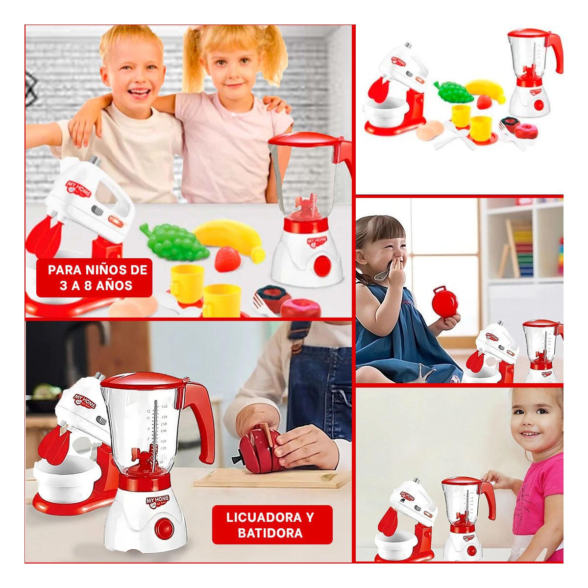 PACK4 ESTILO LICUADORA Y BATIDORA DE COCINA PARA JUEGO CREATIVO EN CASA YREGALO STICKER - 2