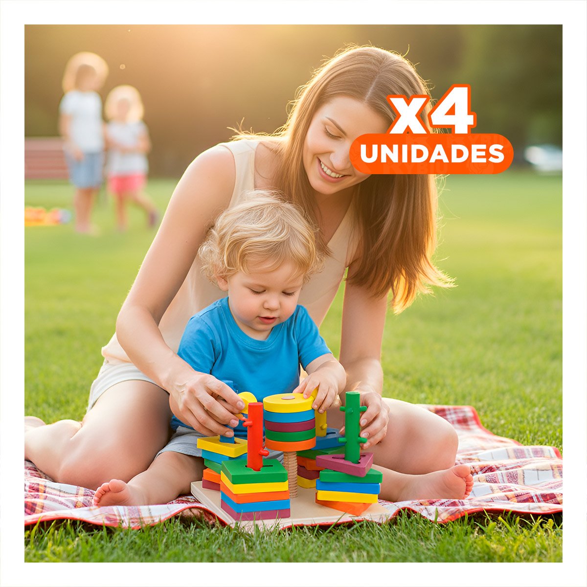PACK4 ENTRETENIMIENTO DE MADERA PARA ENCAJAR FIGURAS MULTICOLOR CON ENFOQUE DIDACTICO - 1