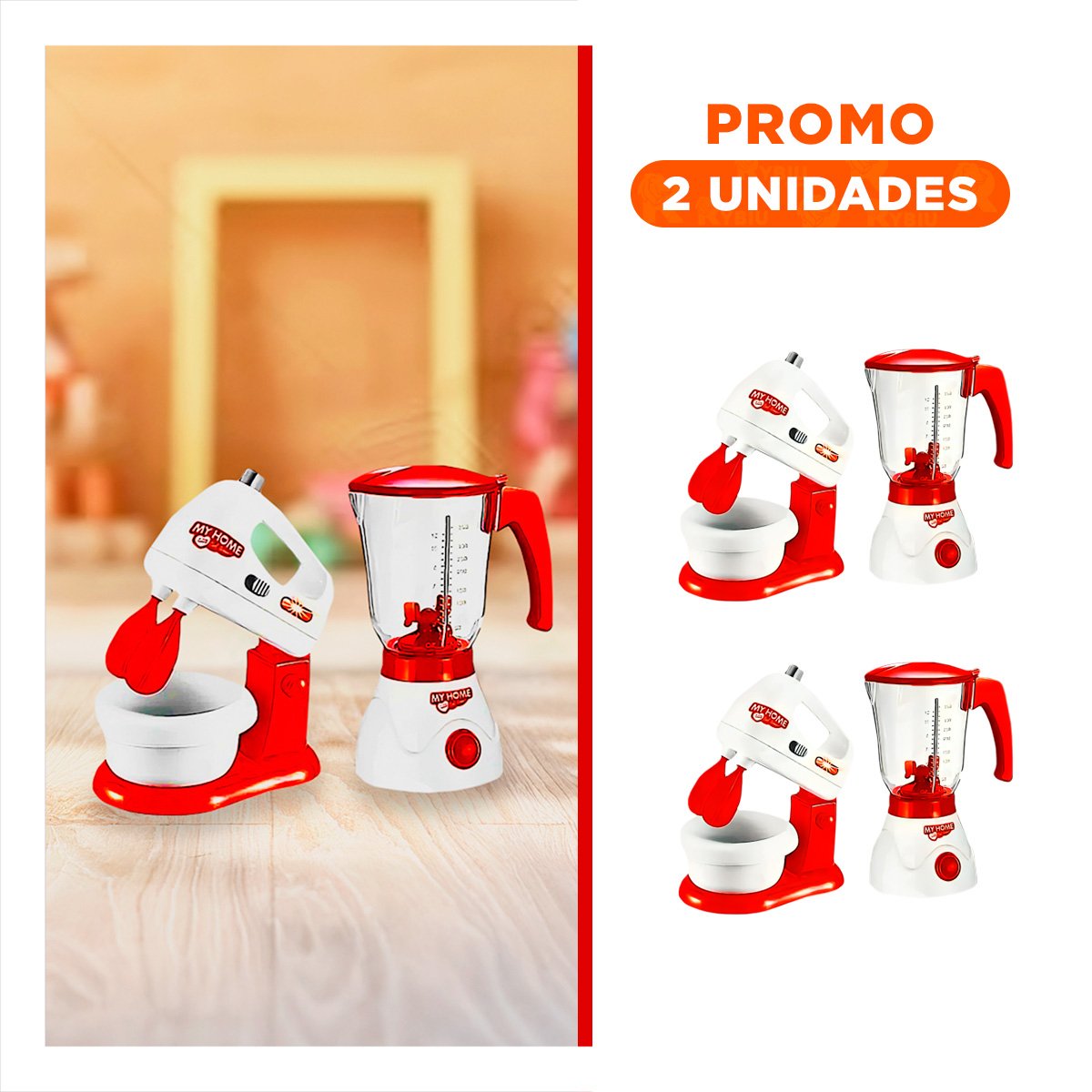 PACK2 COCINA DIDACTICA LICUADORA Y BATIDORA DE COCINA PARA JUEGO CREATIVO - 1